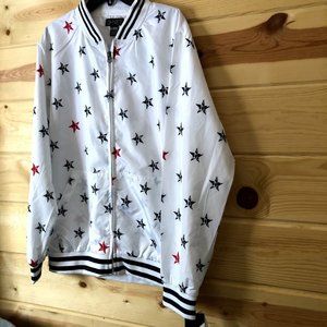 G-NET New Mens Star Design Bomber Jacket NWT Sz XL